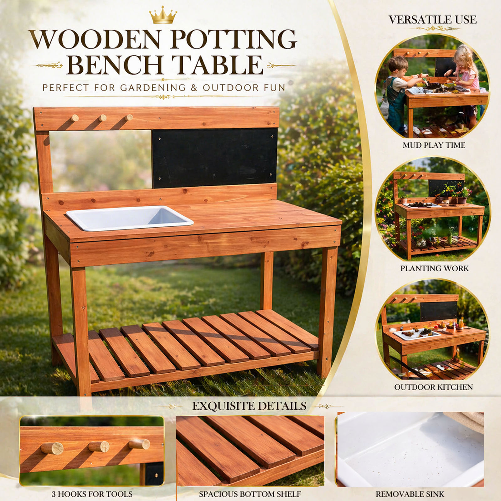 Mesas de Jardinería de Madera  - Gardening Tools Kids reseña y precio