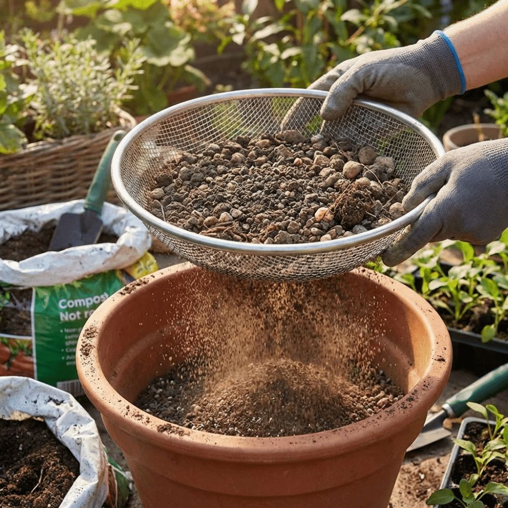 Cesta de malla para tamizar ti - Garden Sieve Soil reseña y precio